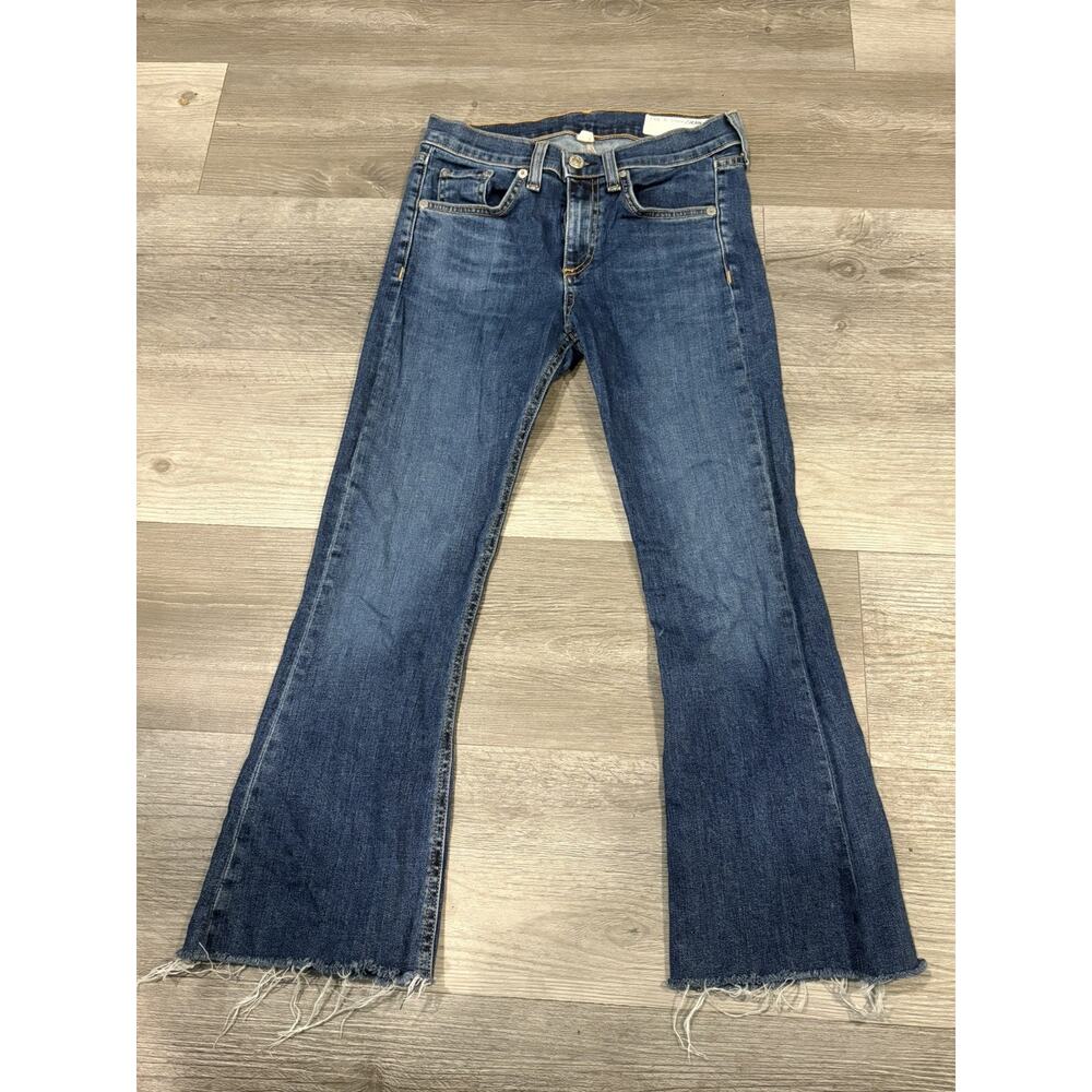 Rag & Bone Womens Medium Wash bella High Rise Flare Ankle Jeans Blue Size 24